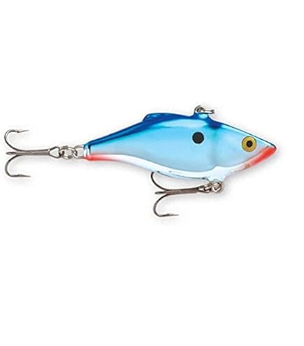 blue and orange lipless rapala fishing lure Rattlin Rapala Crankbait, Hard Bait Lure, Bass Walleye Pike Lure, Loud Rattle, 3-1/8