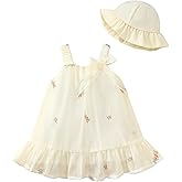 XUANHAO Toddler Girl Dress,Summer Girls A Line Tulle Dresses,Bow Tie Sleeveless Ruffle Princess Outfits Kids Beach Sundress
