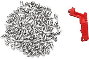 AUGSUN 110pcs 1/4inch Stainless Steel Track and Cross Country Spikes with Spike Wrench, Replacement Spikes for Sprint Sports Short Running Shoes…