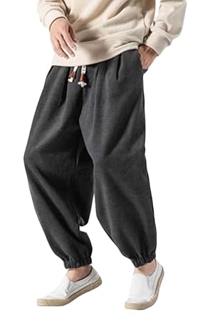 Amazon Mlbossメンズ サルエルパンツ 厚手 冬 ゆる ジョガーパンツ