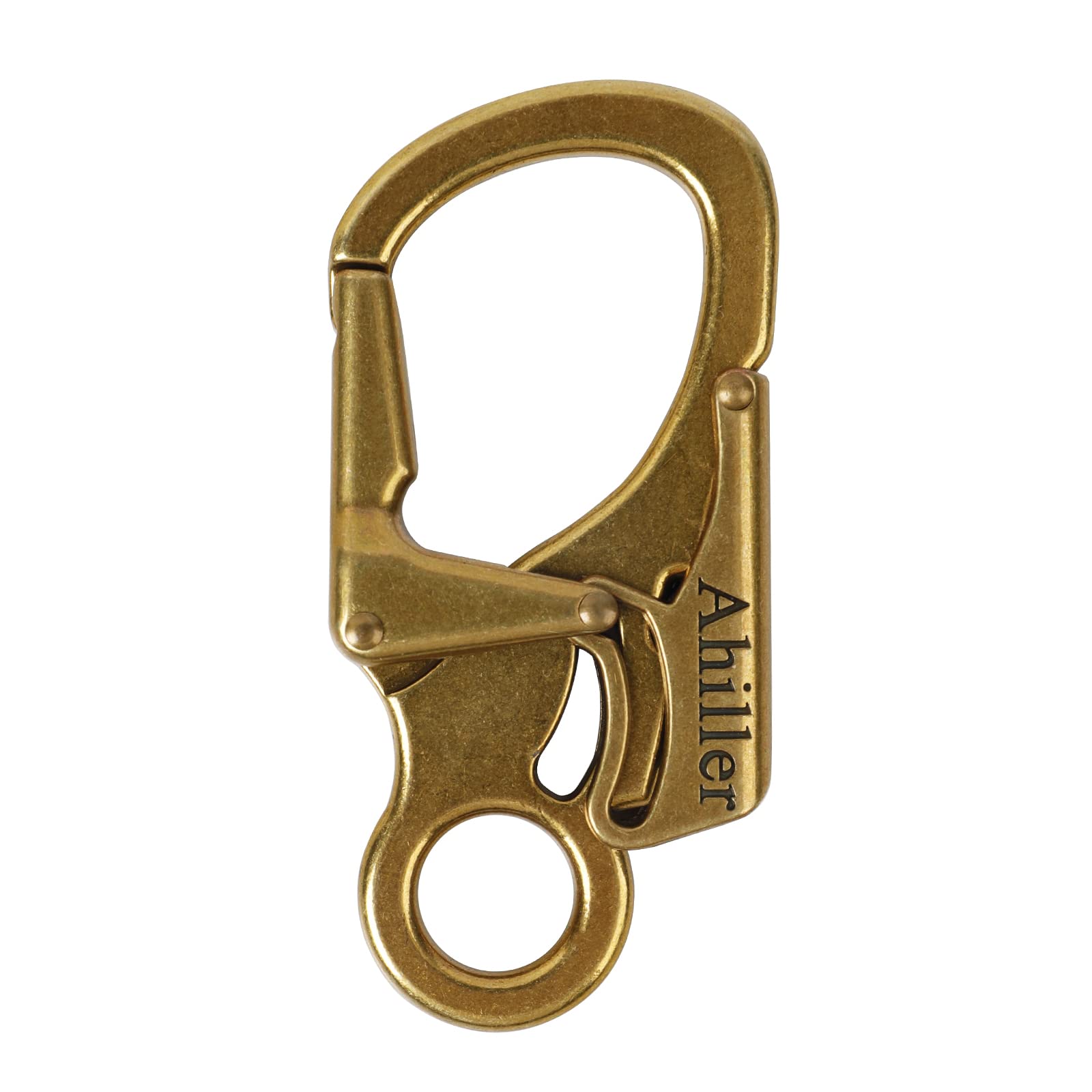 Ahiller Carabiner Clip, Double Anti-Misopening Locking Design, 3" Zinc Alloy Heavy Keychain for Outdoor Camping Hiking, Key Ring Clip (Brass Copper-1P) — image 1
