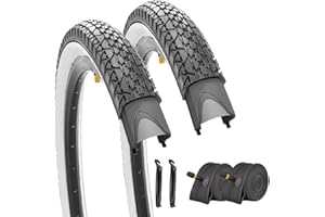 SIMEIQI 2 Pack 24"/ 26"x2.125" Inch Beach Cruiser Bike Tires and Tubes or Without Tubes 24"/ 26"x1.75"/2.125" with 32mm AV Valves with or Without 8 Patches Kit Compatible with 26 Inch Bicycle Tires