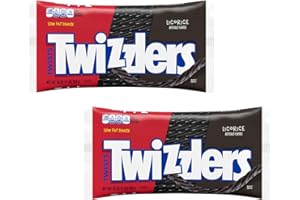 Twizzlers Black Licorice - Pack of 2 - Big Bags - Great for Sharing with Others - Classic Candy that Generations Have Loved