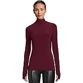 Norma Kamali Womens Slim Fit Long Sleeve Turtle Top