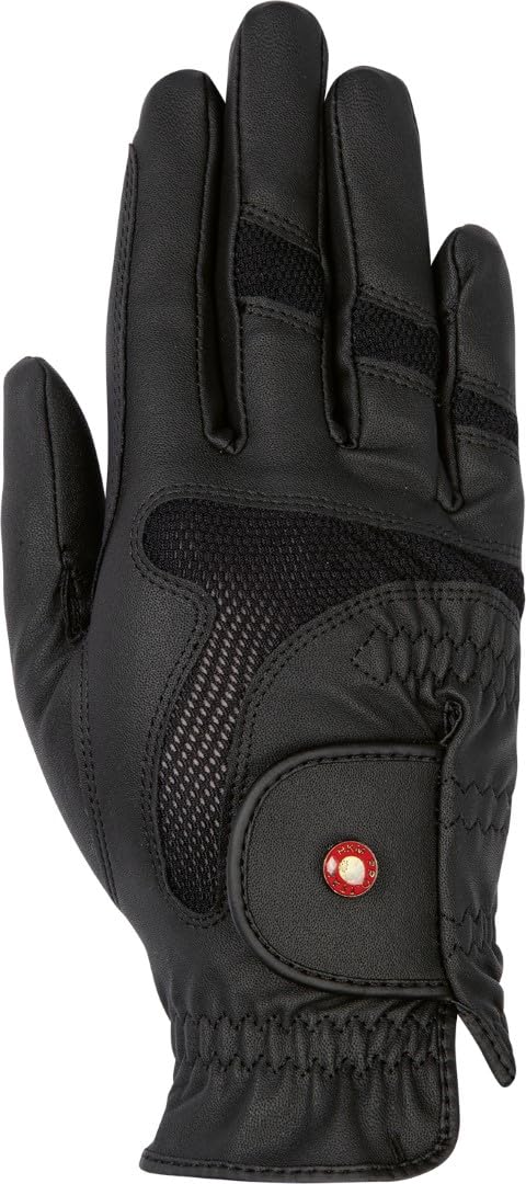HKM Unisex Professional Air Mesh Riding Gloves, Black, XL