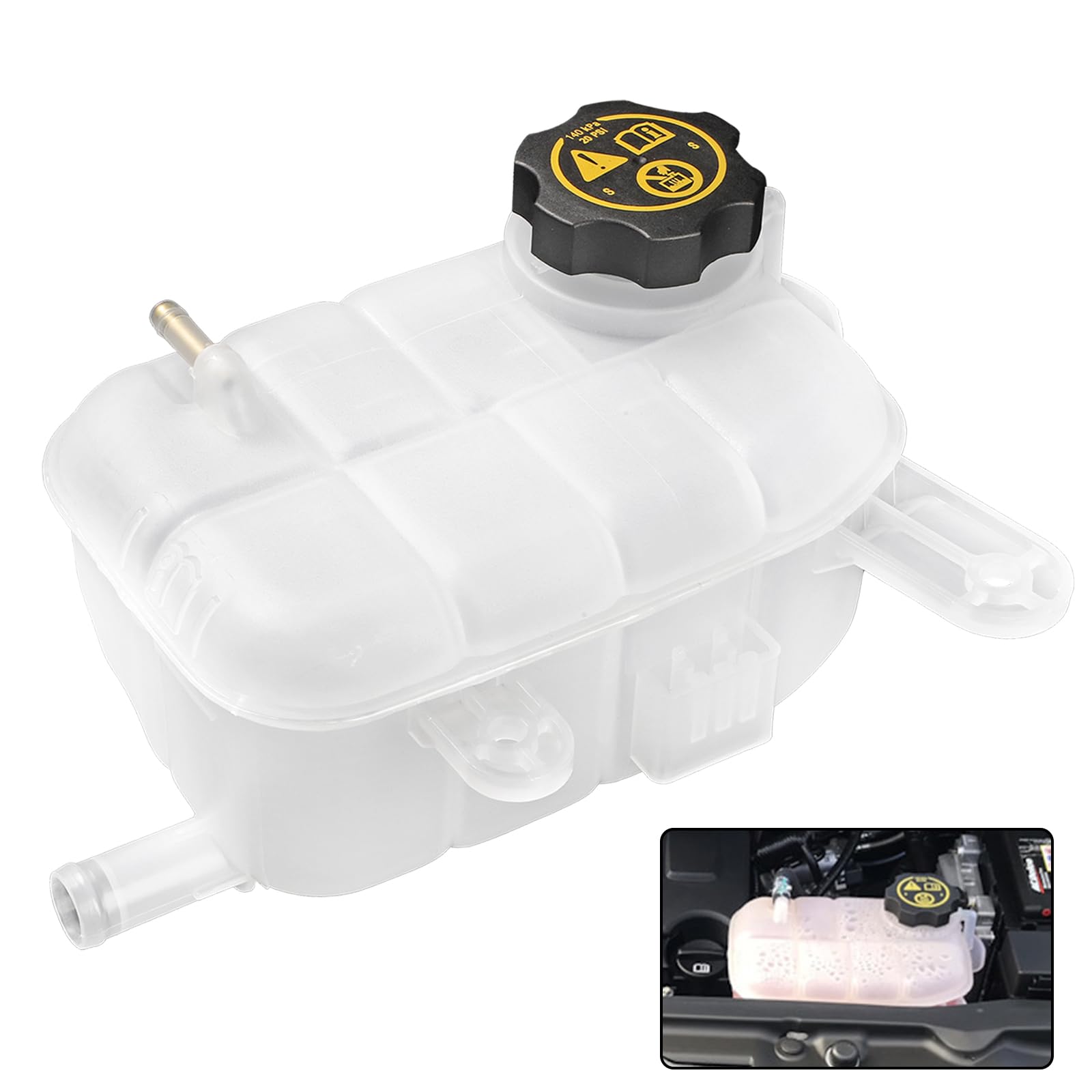Photo 1 of Engine Coolant Reservoir Tank With Cap, Radiator Overflow Tank Compatible With Buick Chevy Vehicle Encore Trax 2013-2021 1.4L 1.8L Replaces# 603-955, 95269001, 95201979, 95380033