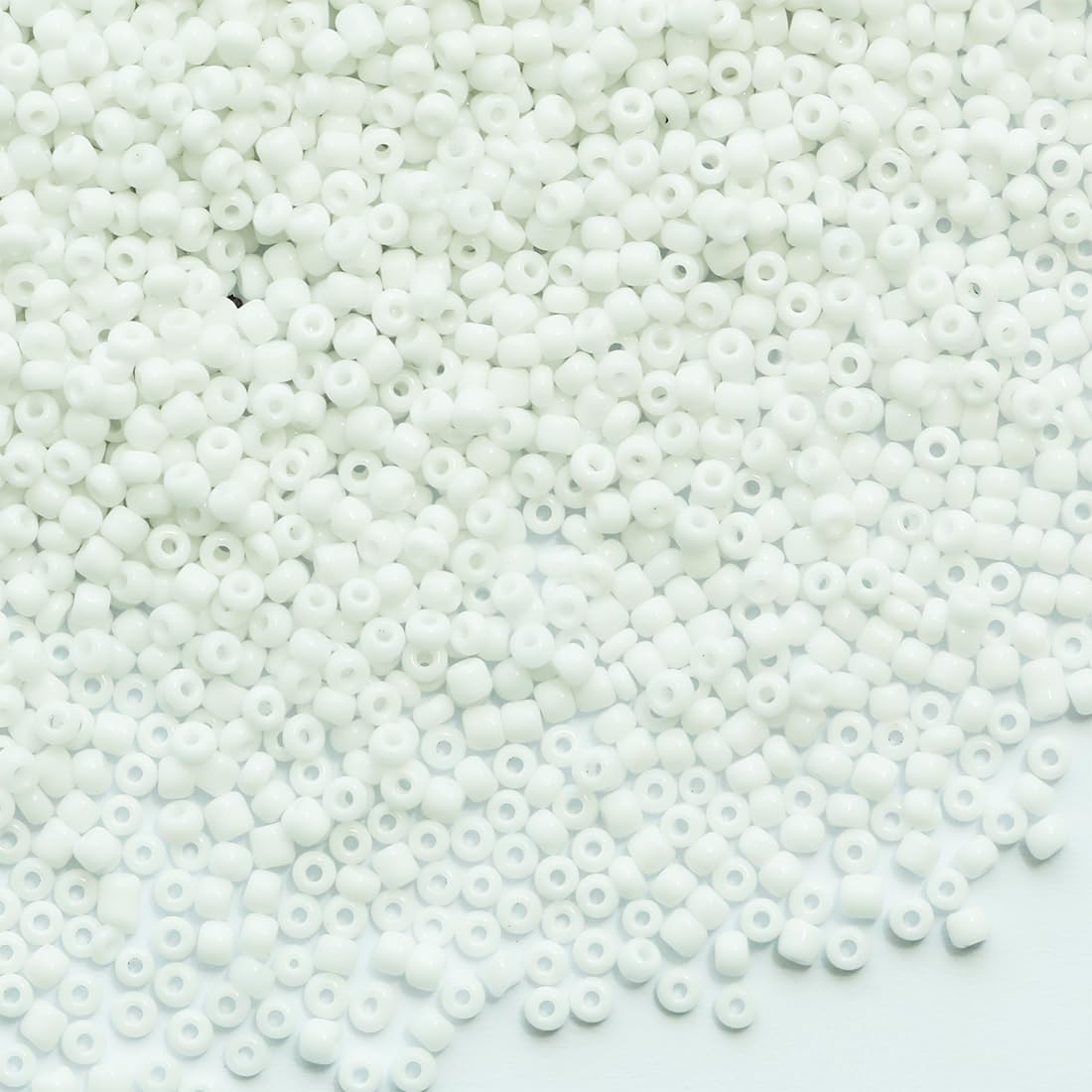 Bulk 2mm White Colors Seed Beads for Jewelry Making 110 Grams About 9800pcs,12/0 Glass Craft Beads for Making Earrings, Bracelets, Pendants, Waist Jewelry, DIY Handmade(White) — image 1