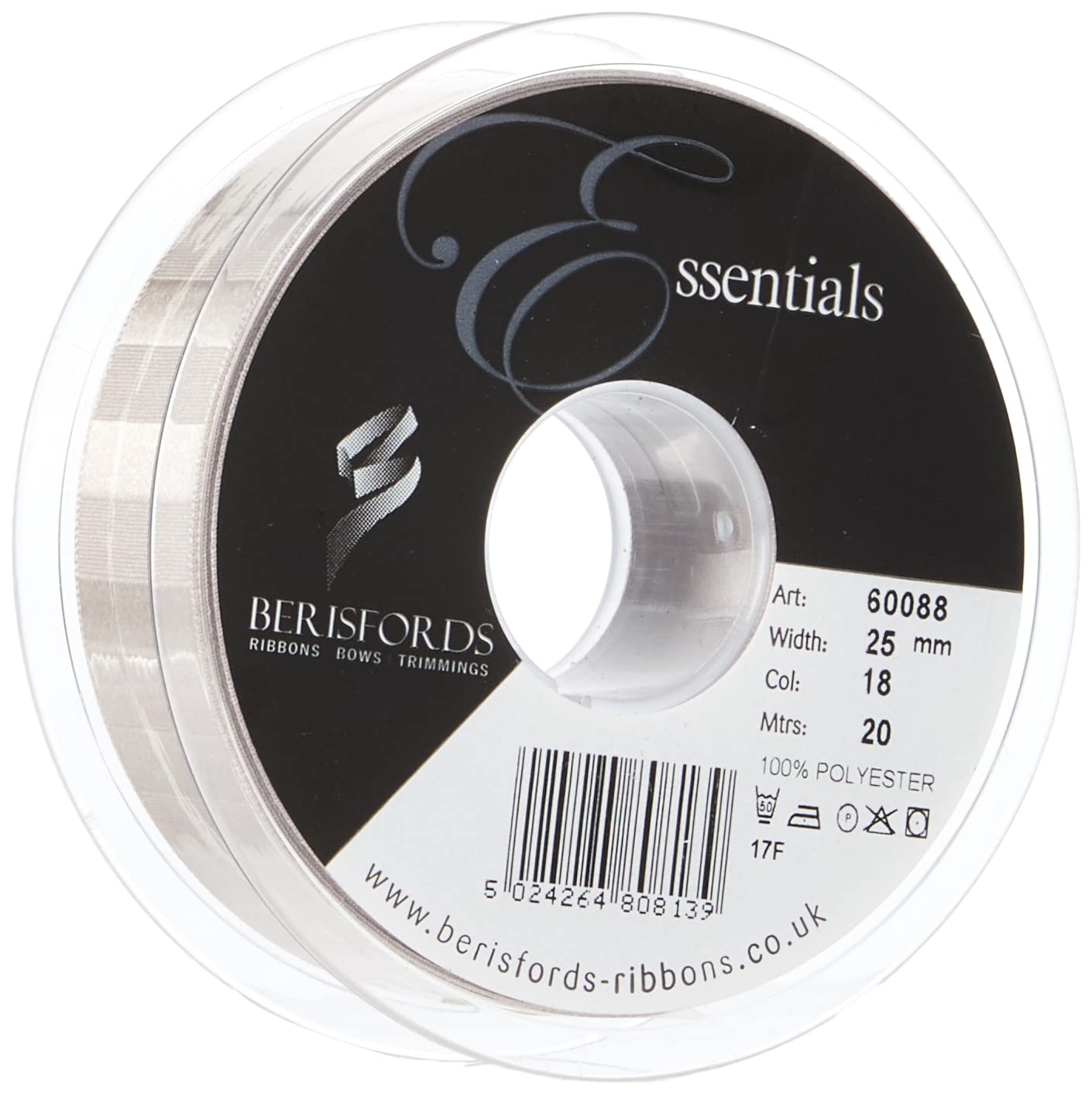 Berisfords Tiger, Polyester, Silver, 10.4 x 10.4 x 2.9 cm