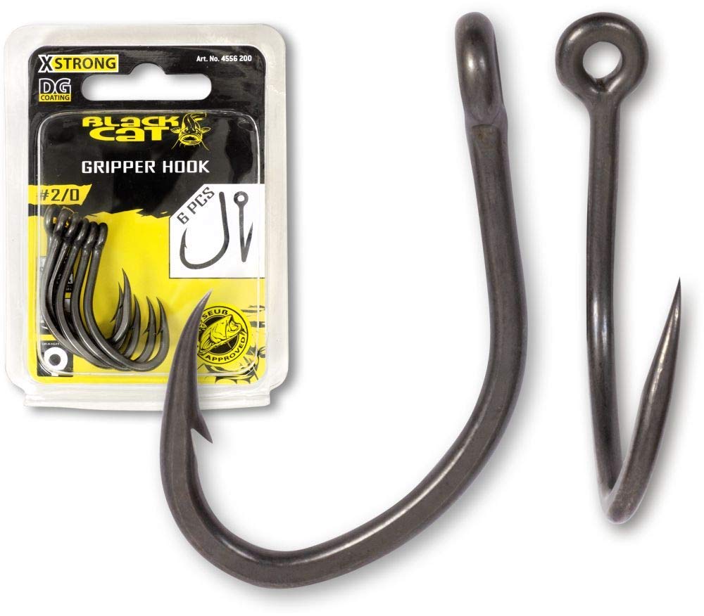 Black Cat 3/0 Gripper Hooks DG Coating Pack of 6