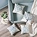 MIULEE Pack of 4 Trees Series Blue Pillow Covers Decorative Linen Square Throw Pillow Covers Soild Cushion Cases Butterflies Pattern Home Decor for Sofa Bedroom Car 18x18 Inch