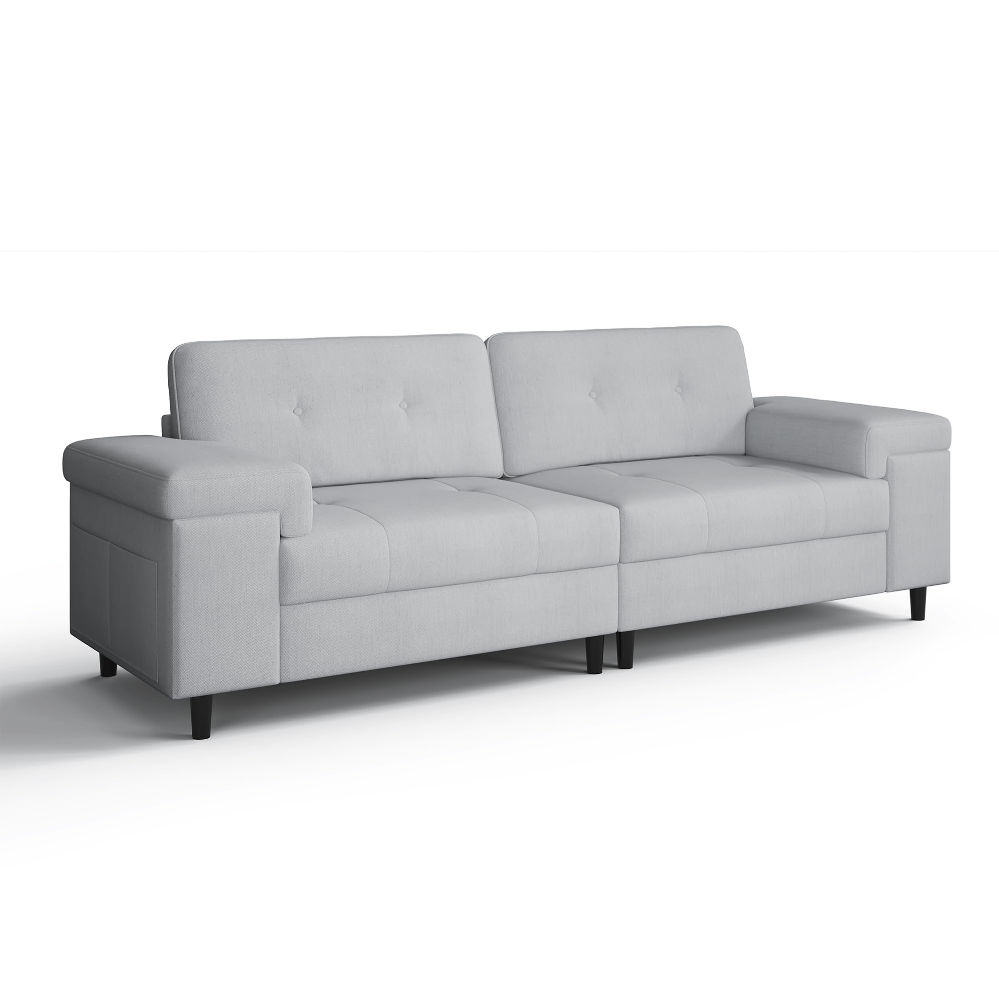 Photo 1 of **MISSING A BACK CUSHION***  85" Couches for Living Room, Modern Comfy Sofa with Deep Seat & Adjustable Armrest, Chenille Fabric Couches for Living Room/Bedroom/Office/Apartment, Light Gray