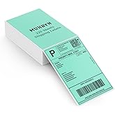 MUNBYN Green 4"x6" Direct Thermal Shipping Labels, Commercial Grade Permanent Adhesive Fanfold Mailing Postage Label Paper for Thermal Printers and Packages, 220 Sheets per Stack