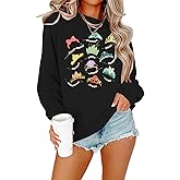 FRYAID Magic Kingdom Sweatshirts Women Funny Embroidered Magical World Castle Shirt Family Holiday Long Sleeve Pullover Tops