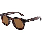 VANLINKER Retro Small Chunky Square Polarized Sunglasses for Men Women Retro Thick Shades VL9881