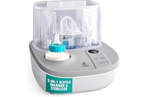 Lil' Jumbl 2-in-1 Baby Bottle Warmer & Sterilizer Dryer, Sterilizes Steams & Dries Accessories, Warms & Defrosts Milk & Formula, Temperature, Timer and Auto Shut-Off