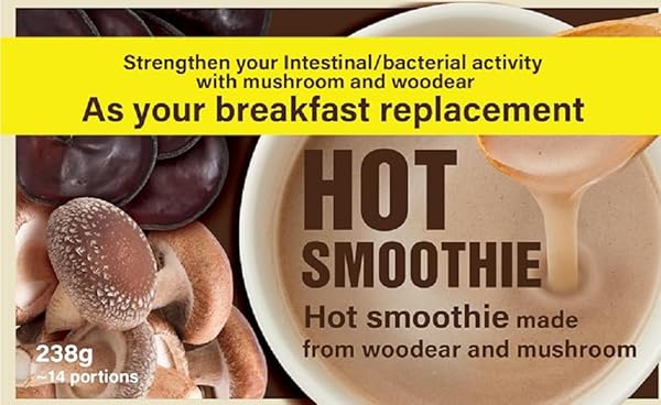 WOODEAR MUSHROOMS BLACK FUNGUS SOUP, CREAMY POTAGE WITH HIGH FIBER 【14 SERVINGS 8.4OZ (238G)】