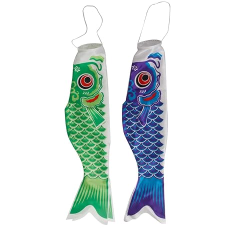 Prettyia 2X Japanese Windsock Carp FlagNobori Sailfish Fish Wind Streamer 150cm