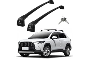 KOARIGO Roof Rack Cross Bars Compatible with Toyota Corolla Cross 2023 2024, Adjustable Aluminum Heavy Duty 300 LBS Anti-Theft Lock Cargo Carrier Rooftop Crossbar Accessories for Bike,Basket,Snowboard,Luggage
