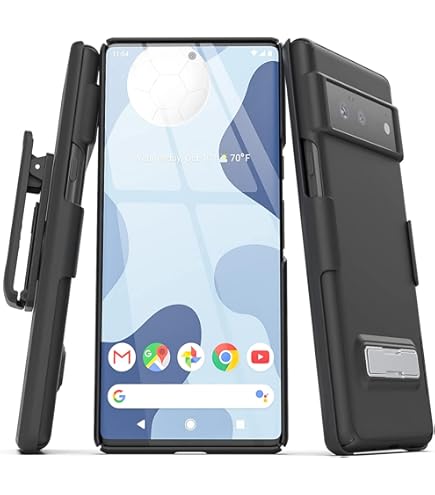 Nakedcellphone Pixel 6 Case With Belt Clip & Kickstand - Slim Hard Shell Holster Combo