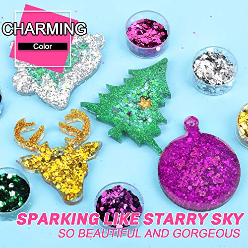 60g Chunky Glitter, HNYYZL 12 Boxes 5g Holographic Iridescent Chunky Glitter Body Glitter for Face, Arm, Hair, Nail Cosmetic, or for Festival,Party Decoration(Gold, Blue, Purple, Pink, Green, Silver)