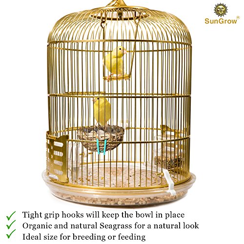 image for SunGrow Natural Seagrass Cup Shaped Bird Nest, Lets Your Bird Feel Coz