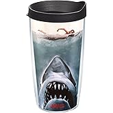 Tervis Universal Jaws Made in USA Double Walled Insulated Tumbler Travel Cup Keeps Drinks Cold & Hot, 16oz, Classic