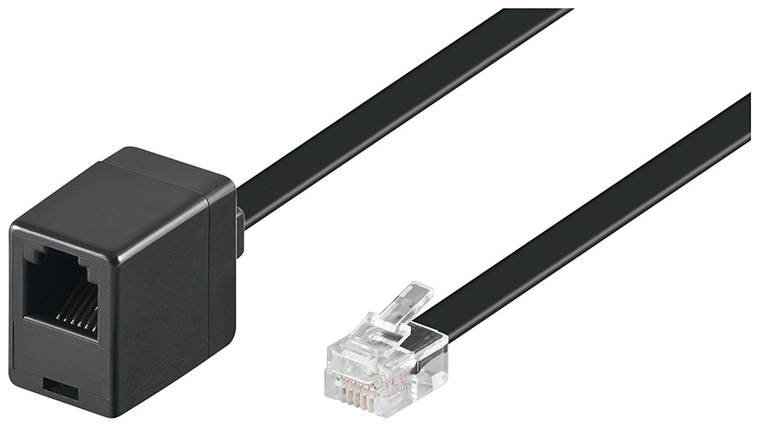 goobay Wentronic Modular Extension Cable 6 Pin RJ12 Plug to RJ12 Socket 6 m Black