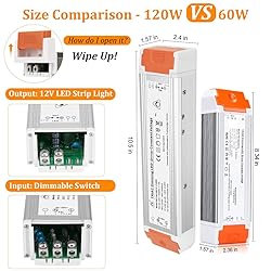 LEDMO Dimmable LED Driver 12V DC 60W Quiet