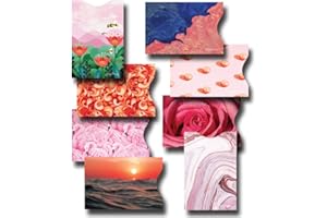 HOZYFROZY 8 RFID Blocking Sleeves, Anti-Theft Credit Card Holder, Credit Card Protector, Easy to Recognize, Different Designs and Arts, Red and Pink, Sturdy and Perfect size for cards