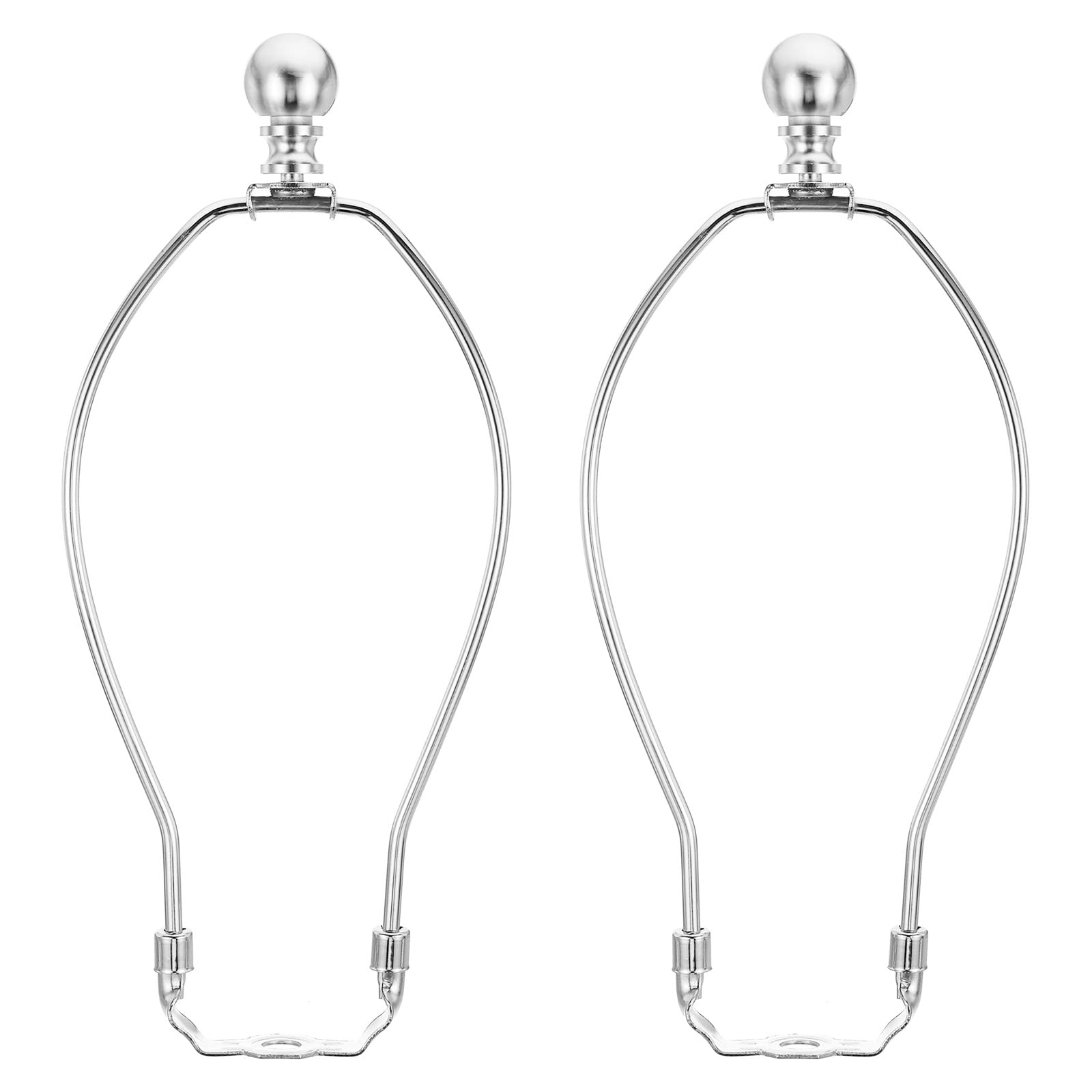 PATIKIL 9 Inch Lamp Harp Kit with Finial, 2 Set Detachable Shade Bracket Holder, DIY Lighting Accessories for Table Floor Lamps, Chrome