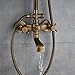 Rozin Wall Mounted Bathroom Rainfall Shower Set Tub Mixer Tap with Hand Sprayer Antique Brass