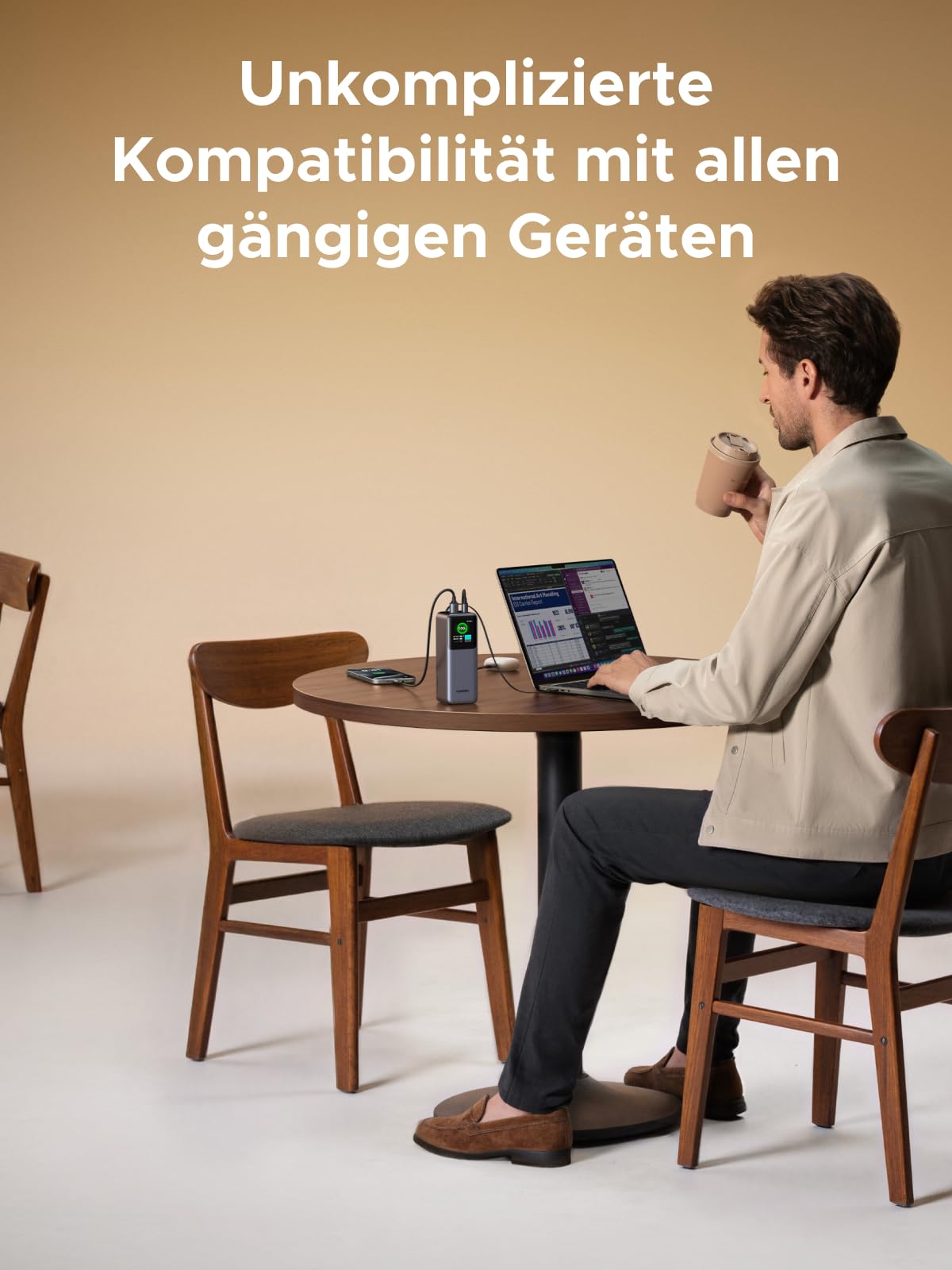 UGREEN Nexode Power Bank 20000mAh, 165W Schnellladen, 65cm einziehbares Kabel, Kompatibel mit iPhone 17/16/15 Serie, Galaxy S25 Ultra, MacBook, Dell Laptop und mehr 8