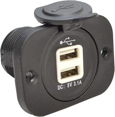 Amazon ファクトリーダイレクト Ca Usb17 002 汎用埋め込み型 Usb充電ポート 3 1a X 2ポート キャンピングカーなどにおすすめ インテリアパネル 車 バイク