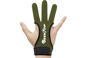 Seektop Archery Gloves Shooting Hunting Leather Three Finger Protector for Youth Adult Beginner