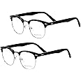 Goson Vintage-Inspired Horn Rimmed Eyeglasses Stylish, UV400 Protection, Perfect for Retro Vintage Fashion, Parties, Outings