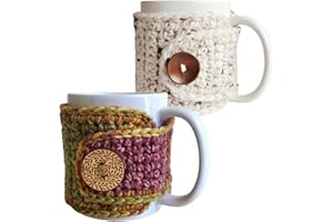 NANDY'S NOOK Spiced Cedar and Oatmeal Coffee Mug Cozy Sleeves, Tea Cozy Wraps for Mom, Cover for 11-Ounce Cups, Nature Themed Cozies