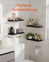 Pipishell 40cm Floating Shelves Set of 4 Paulownia Wood Black view 3