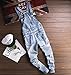 Sokotoo Men's Light Blue Slim Snow Washed Denim Bib Overalls