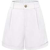 Belle Poque Women Dressy Shorts High Waisted Wide Leg Shorts with Pockets