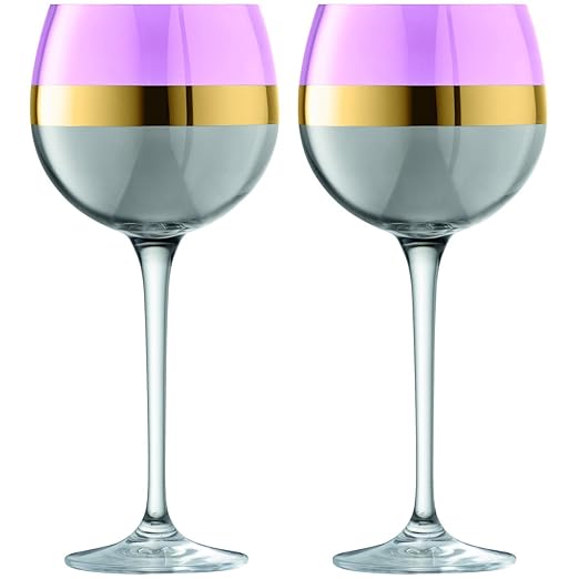 LSA [BANGLE] groß [525 ml] Copa Glas Gin und Tonic [G&T] Balloon Gläser Für Cocktails und Geschenkbox [Rose] - Packung Mit 2 