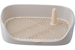 LEEFASY Dog Toilet Training Potty Tray, Pet Pan Bedpan Training Pads Holder Training Pad Toilet Potty Trainer for Small Animals, Home, Puppy, Gray 40x30x11cm