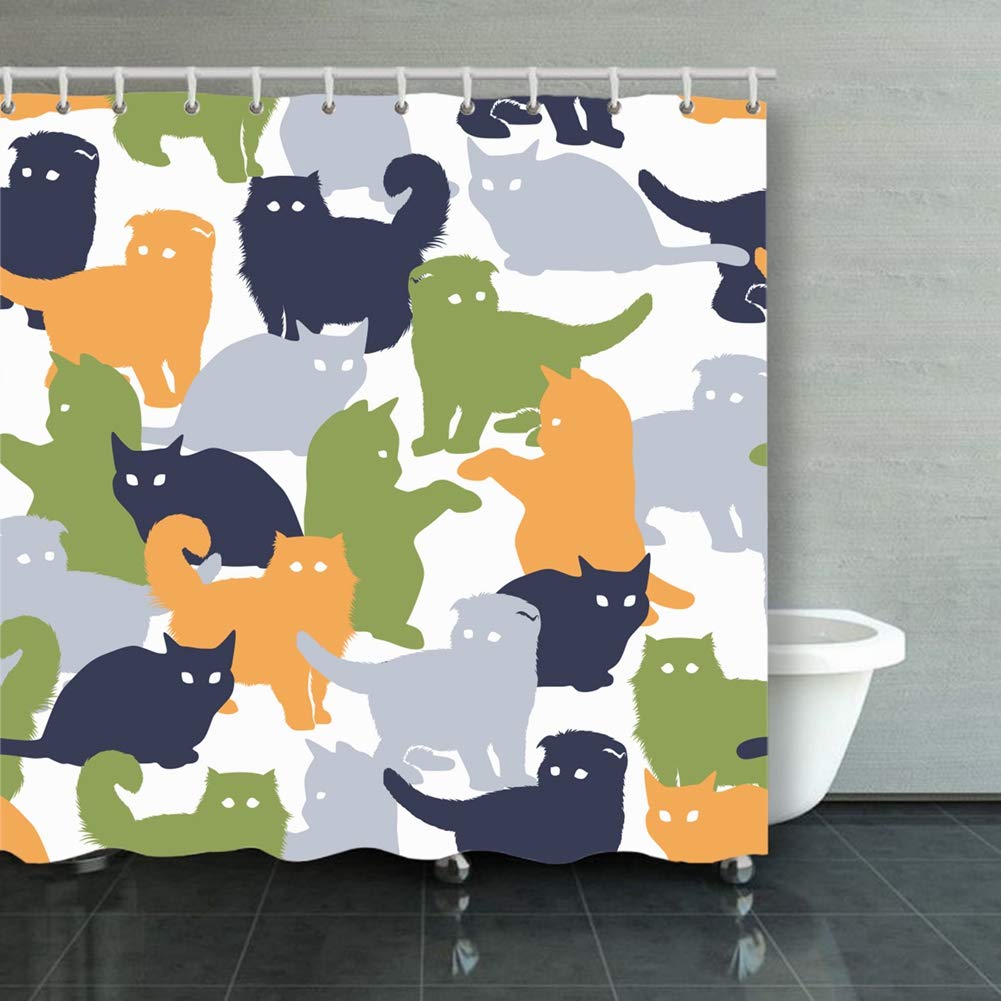 Amazon Com Large Beach Pants Shower Curtain Cats Military Style