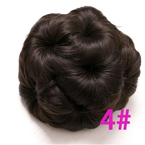 4 Mtmei Hair Women Curly Chignon Clip In Elastic Fake Hair Bun