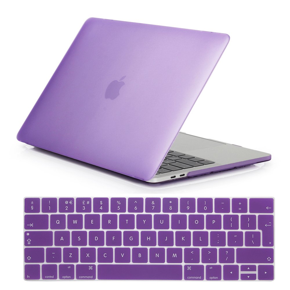 Se7enline Compatible with Macbook Pro 15 Case 2016 2017 2018 2019 2020 Soft-Touch Matte Frosted Case MacBook Pro 15.4" Retina Display A1707/A1990 Touch Bar& Touch ID Keyboard Cover, Light Purple