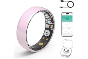MUMUCREAM Smart Rings for Women Men,Fitness Tracker Ring,Heart Rate,Blood Oxygen,Blood Pressure,Step Tracker,Sleep Monitoring,No Subscription Fee,IP68 Waterproof Smart Ring for iPhone&Android(Pink 9)