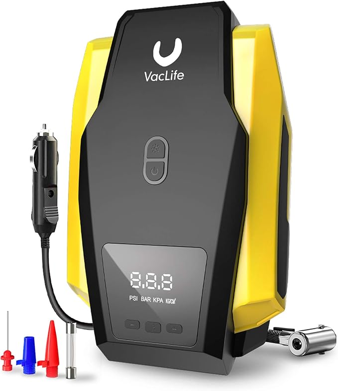 VacLife Air Compressor Tire Inflator, DC 12V Portable Air Compressor for Car Tires