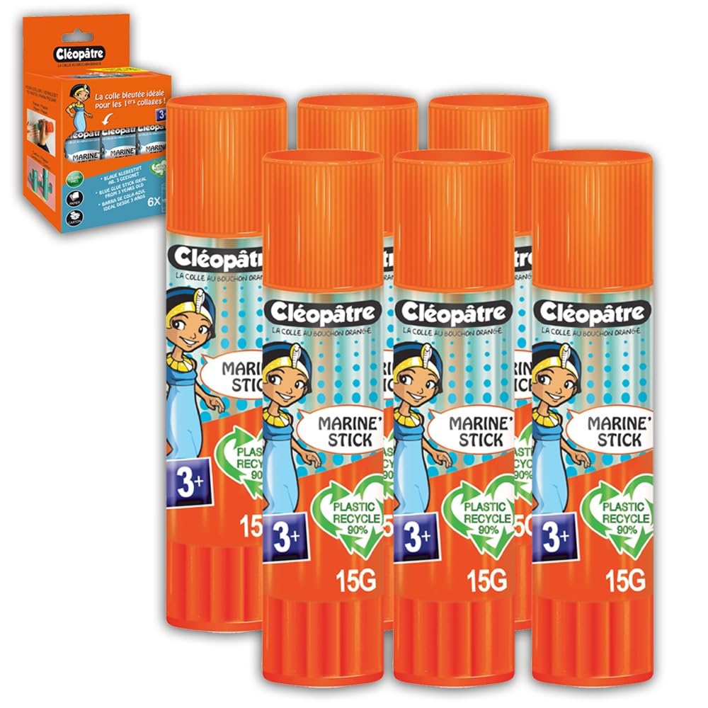 Cléopatra BA15-CMCX6 Cléostick Marine Glue Stick 6 x 15 g Assorted Models (Packaging May Vary)