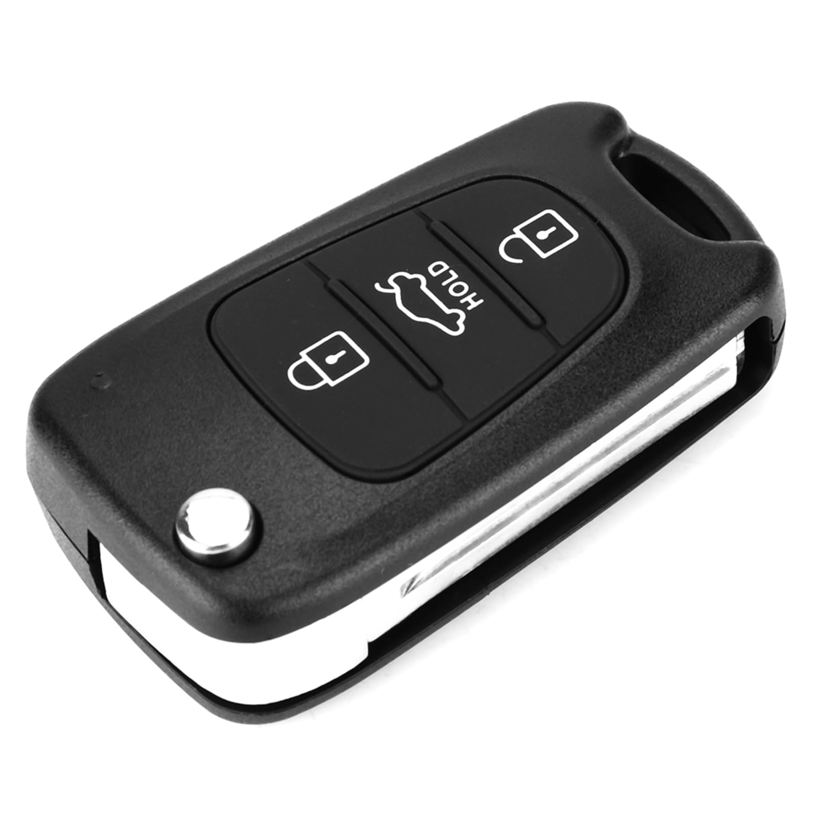 VOBOR Car Key Button, 3 Button Flip Remote Key Fob Cover Replacement Part Accessories Compatible with i10 i20 i30 ix35 ix20