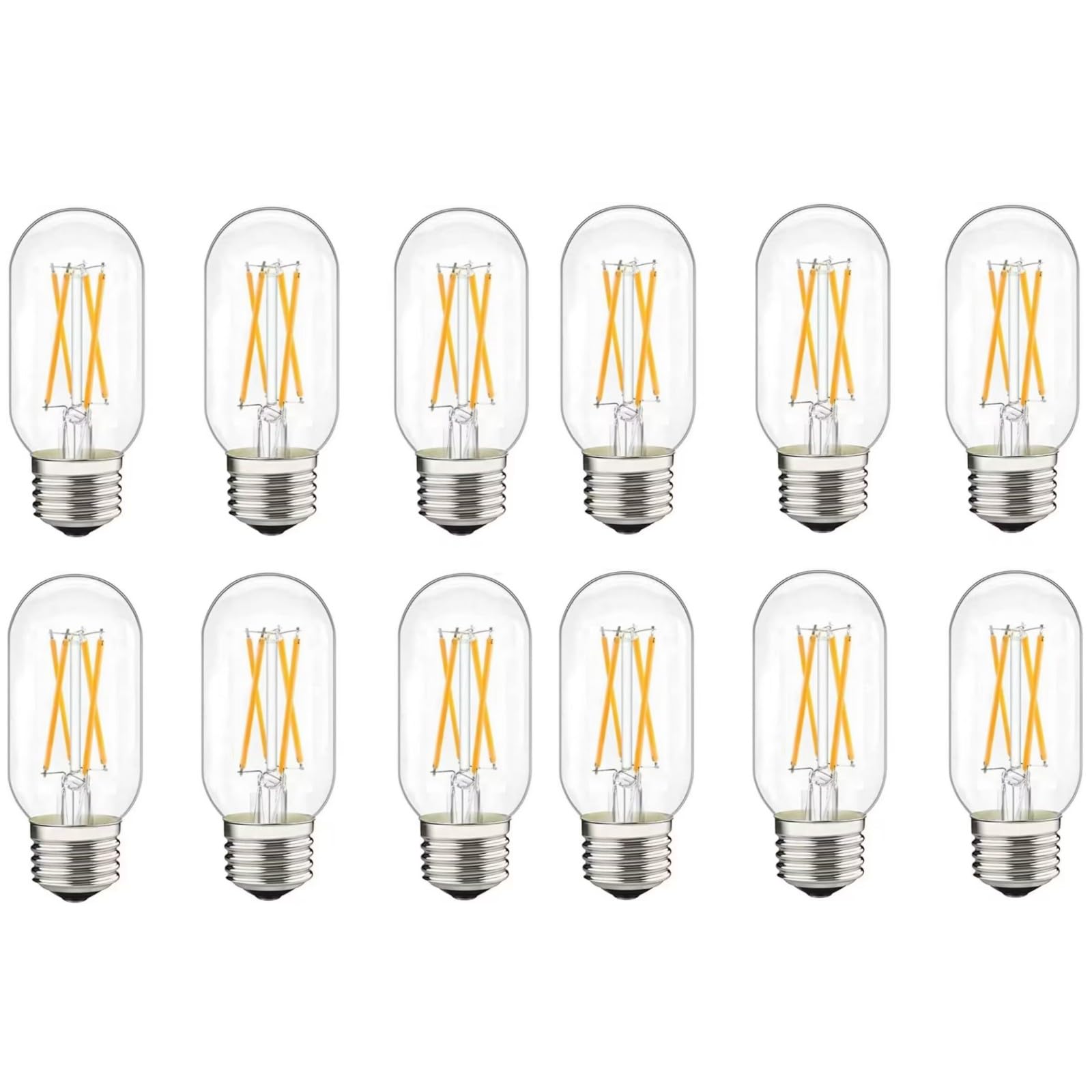 Photo 1 of liveMAX Dimmable LED Tubular Bulb 6W,60W Equivalent 600 Lumens, Antique Edison Style LED Filament Light Bulbs, E26 Clear Edison Bulb Daylight 2700K Pack of 12