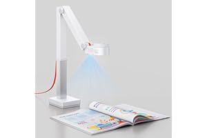 CZUR Fancy S Pro USB Document Camera for Teacher, 12MP 4K Webcam with Microphone and LED Light, Up to 60fps, Auto Focus, for Remote Teaching, Web Conference, for Mac and Windows, White